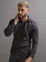 Zipper Waist Coat Shirt Grey