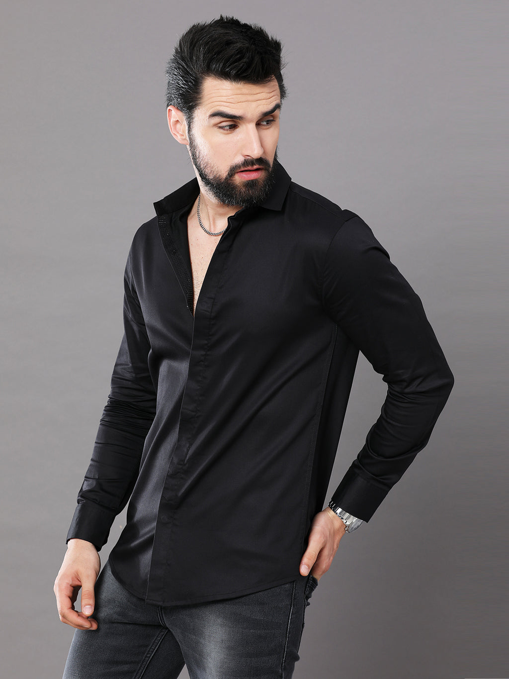 Black Shirt For Men | Black Floral Shirt For Men at Cubbing – CLUBBINGSTORE